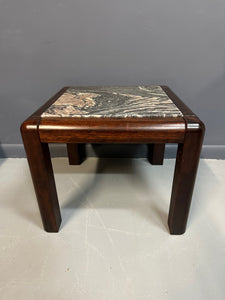 1960s Danish Trioh-Mobler Side Tables in Rosewood and Marble Mid Century