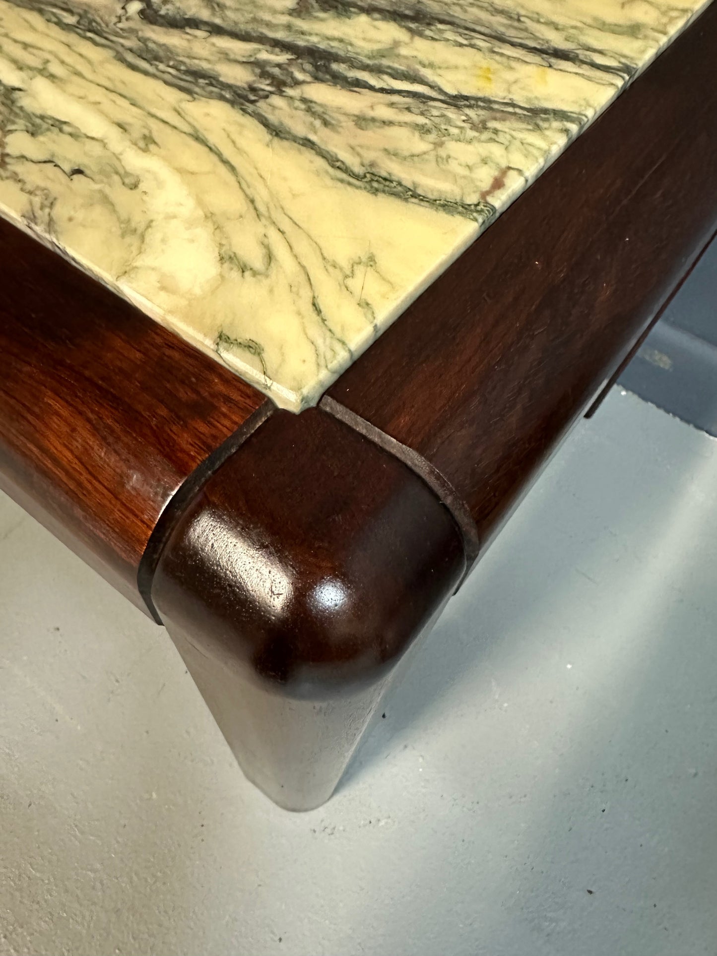 SOLD – 1960s Danish Trioh-Mobler Side Tables in Rosewood and Marble Mid Century