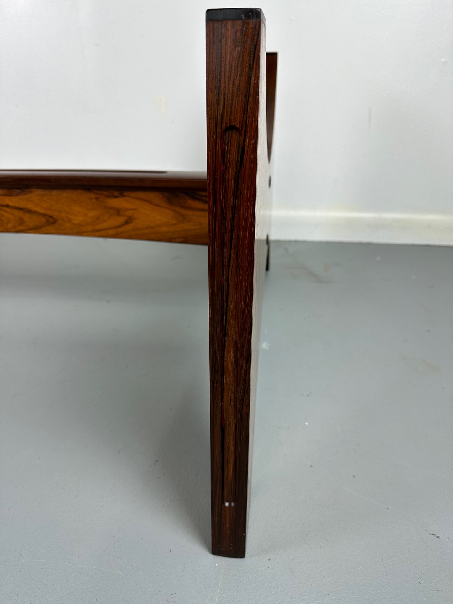 SOLD – Rosewood and Glass Large Rectangular Mid Century Coffee Table by Torpe of Norway