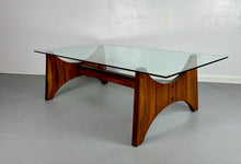 Load image into Gallery viewer, Rosewood and Glass Large Rectangular Mid Century Coffee Table by Torpe of Norway