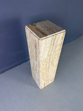 Load image into Gallery viewer, Mid-Century Beautifully Variegated Travertine 1980s Pedestal
