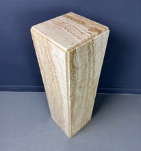 Load image into Gallery viewer, Mid-Century Beautifully Variegated Travertine 1980s Pedestal