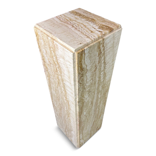 Mid-Century Beautifully Variegated Travertine 1980s Pedestal