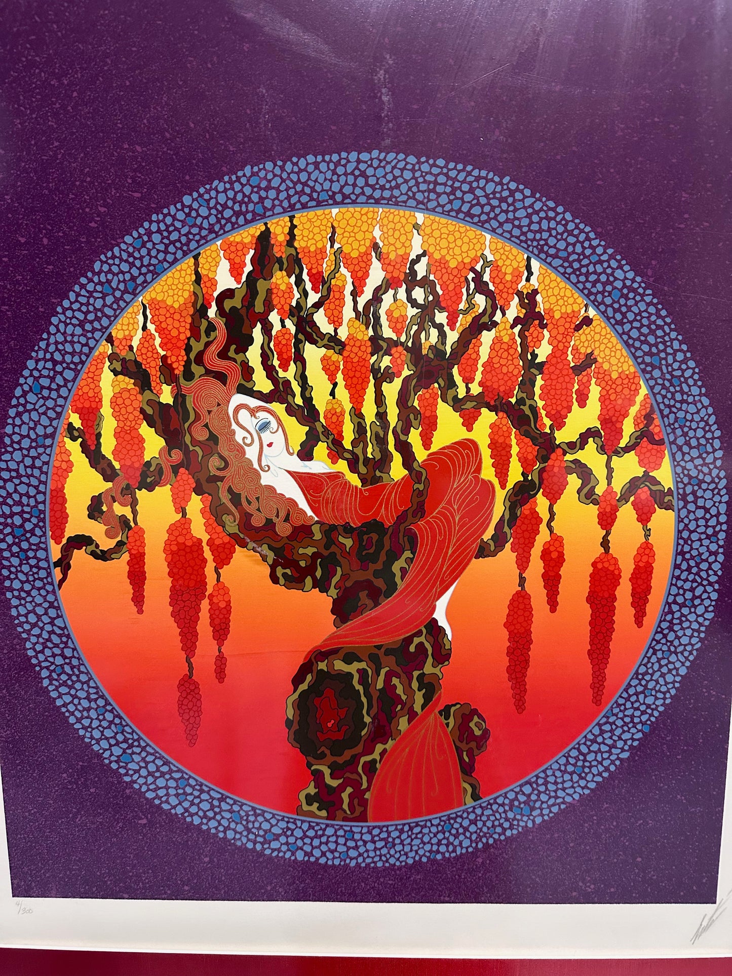 Erte "Heat" hand-signed serigraph Art Deco