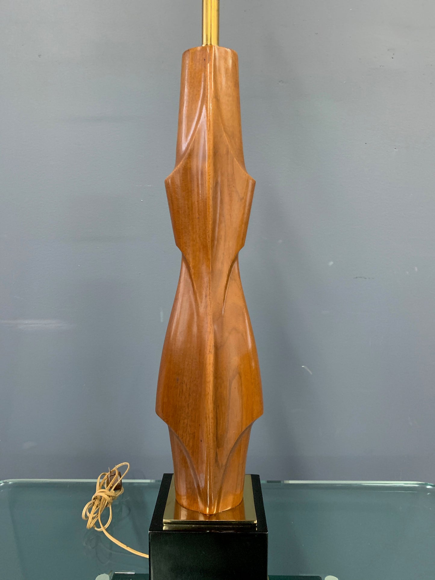 SOLD – Mahogany Figural Midcentury Lamp by Laurel Lamp Co.