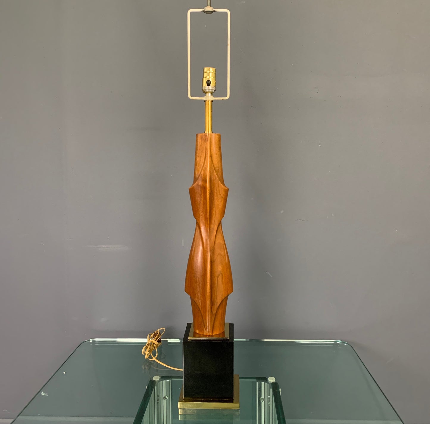 SOLD – Mahogany Figural Midcentury Lamp by Laurel Lamp Co.