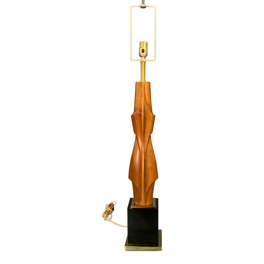 SOLD – Mahogany Figural Midcentury Lamp by Laurel Lamp Co.