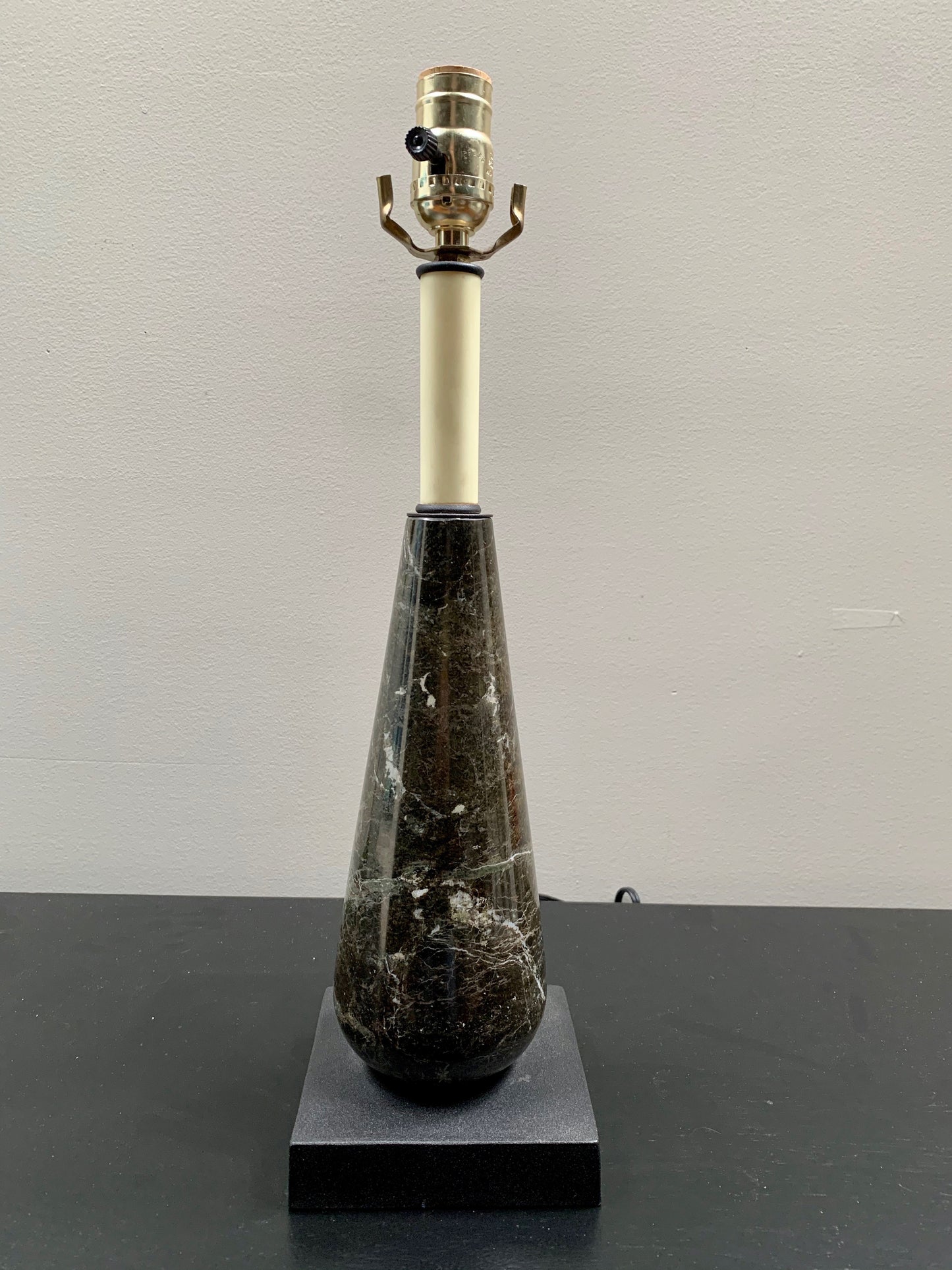 SOLD – Midcentury Highly Veined Marble Lamp in a Tear Drop Shape