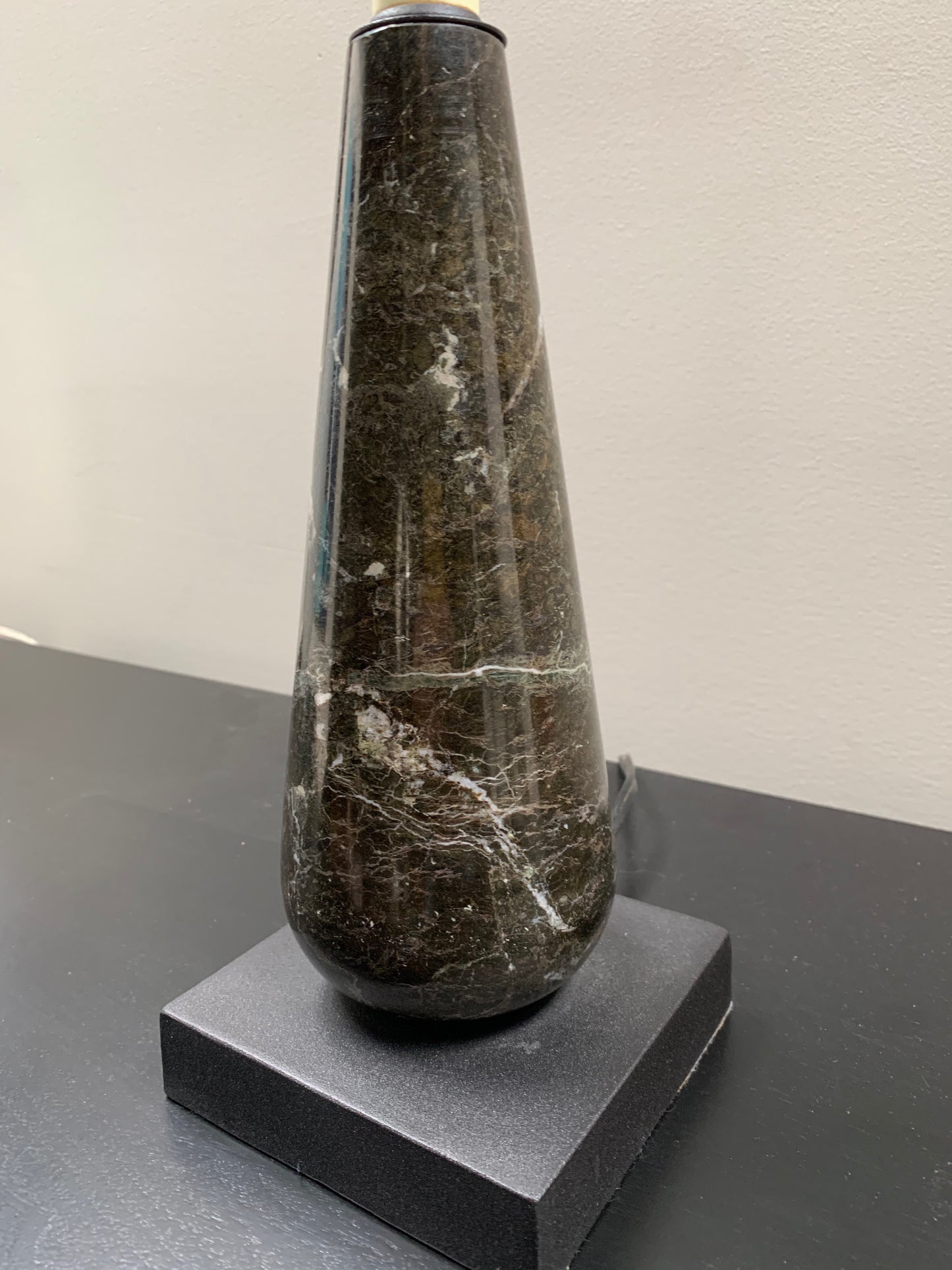 SOLD – Midcentury Highly Veined Marble Lamp in a Tear Drop Shape