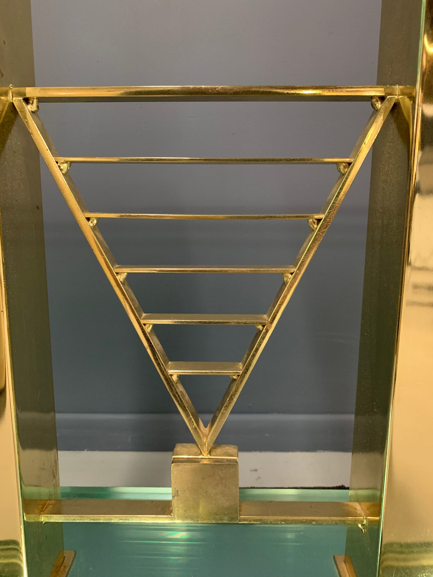 SOLD – Postmodern Console Table in Glass and Brass By DIA