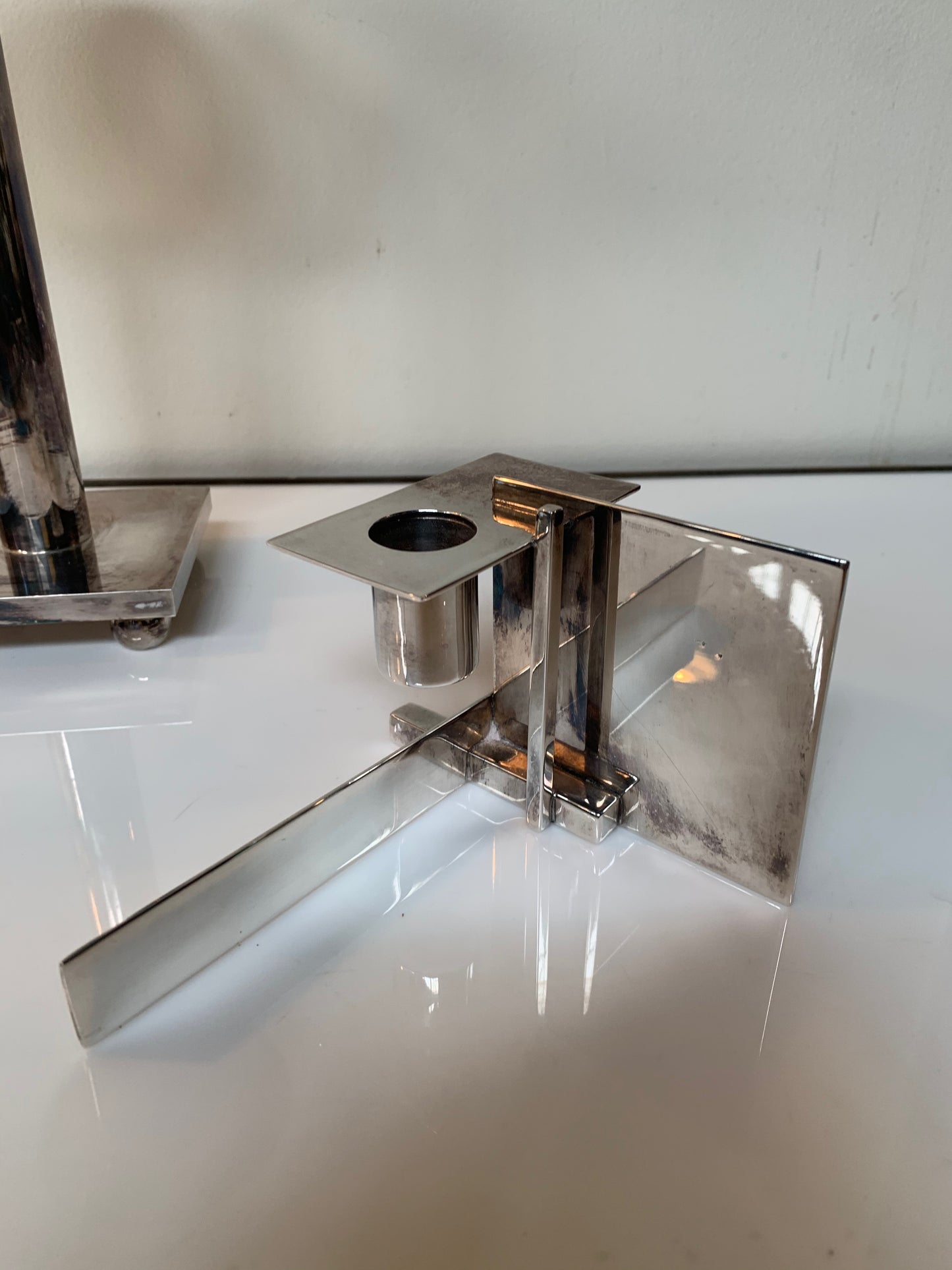 SOLD – Silver Candleholders Set of Three by Richard Meier for Swid Powell
