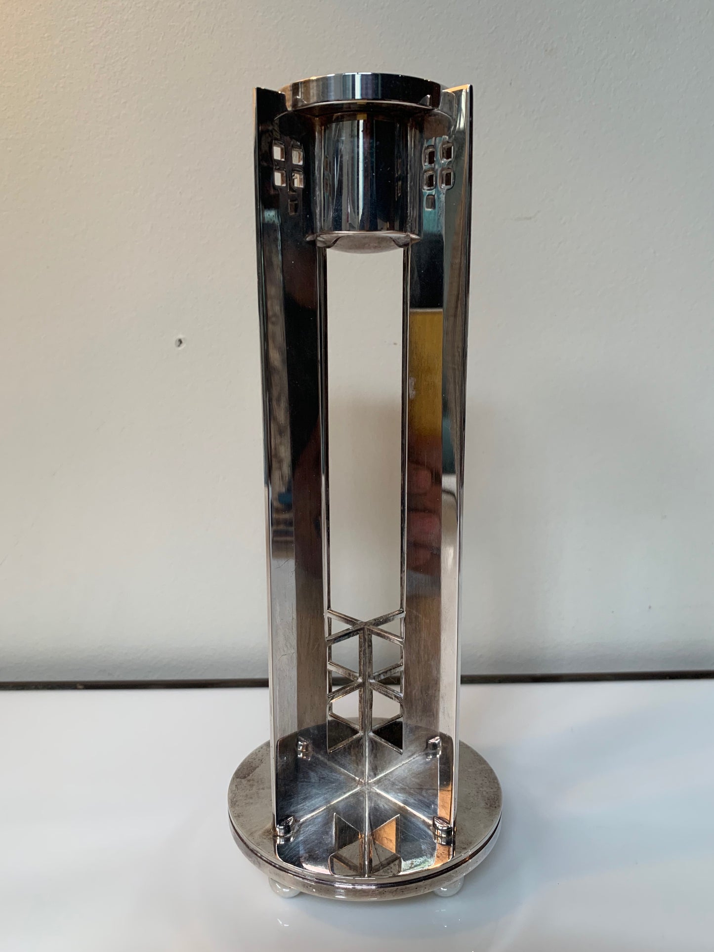 SOLD – Silver Candleholders Set of Three by Richard Meier for Swid Powell
