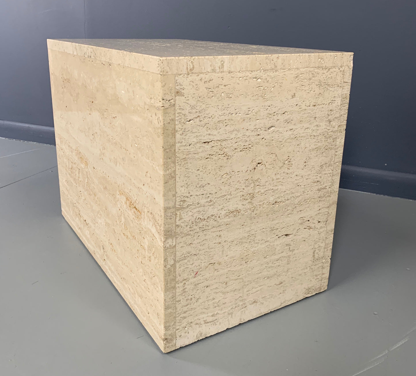 Italian Travertine Side Table Mid-century