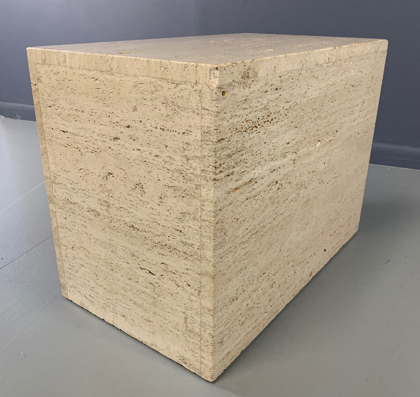 Italian Travertine Side Table Mid-century