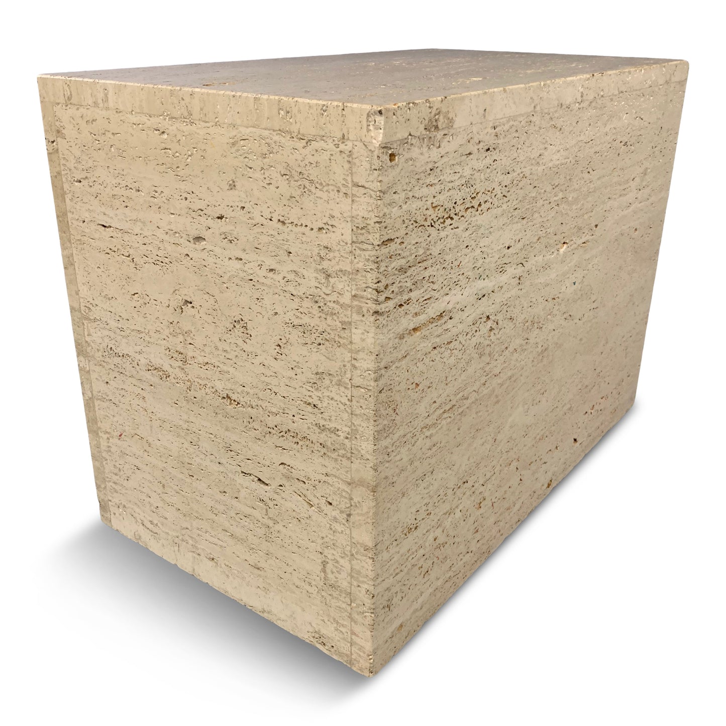 Italian Travertine Side Table Mid-century