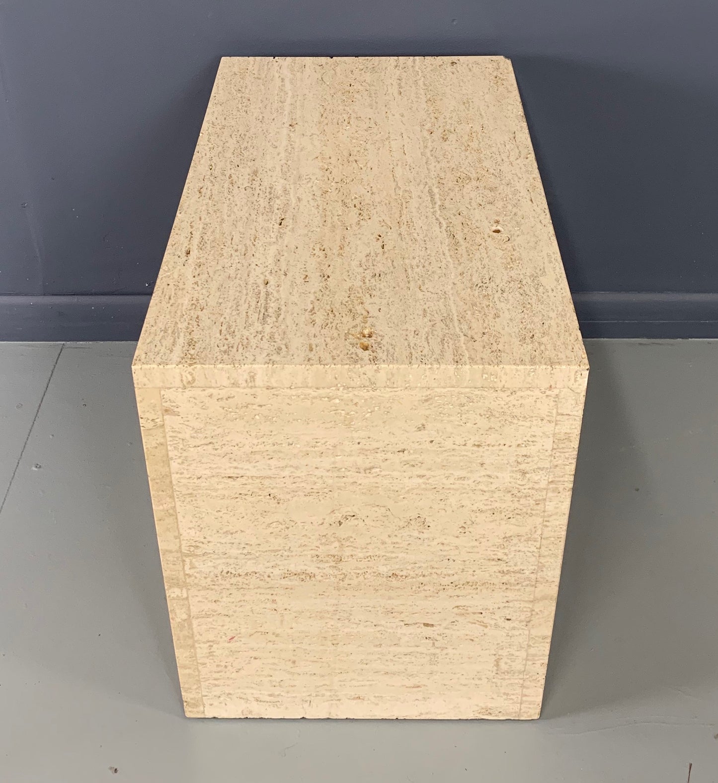 Italian Travertine Side Table Mid-century