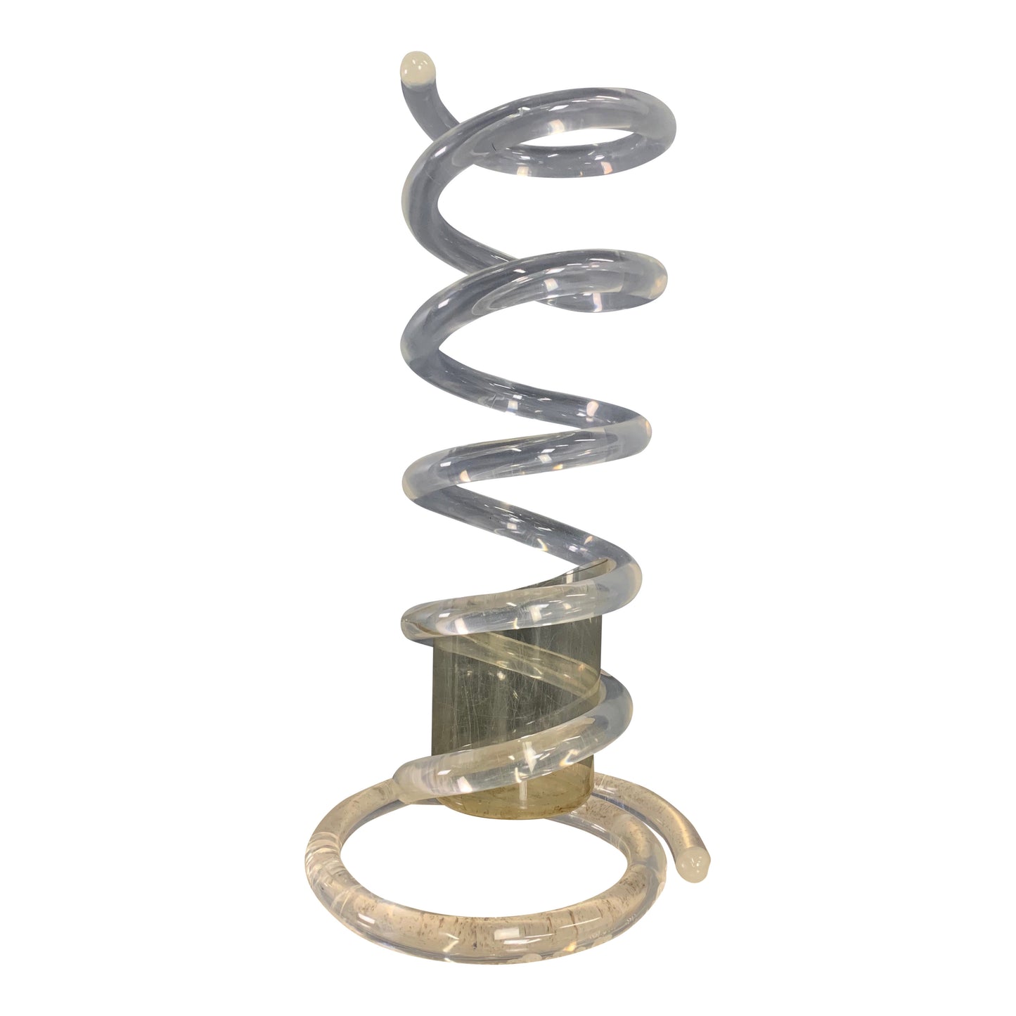 SOLD – Coiled Lucite Umbrella Stand by Dorothy Thorpe Midcentury