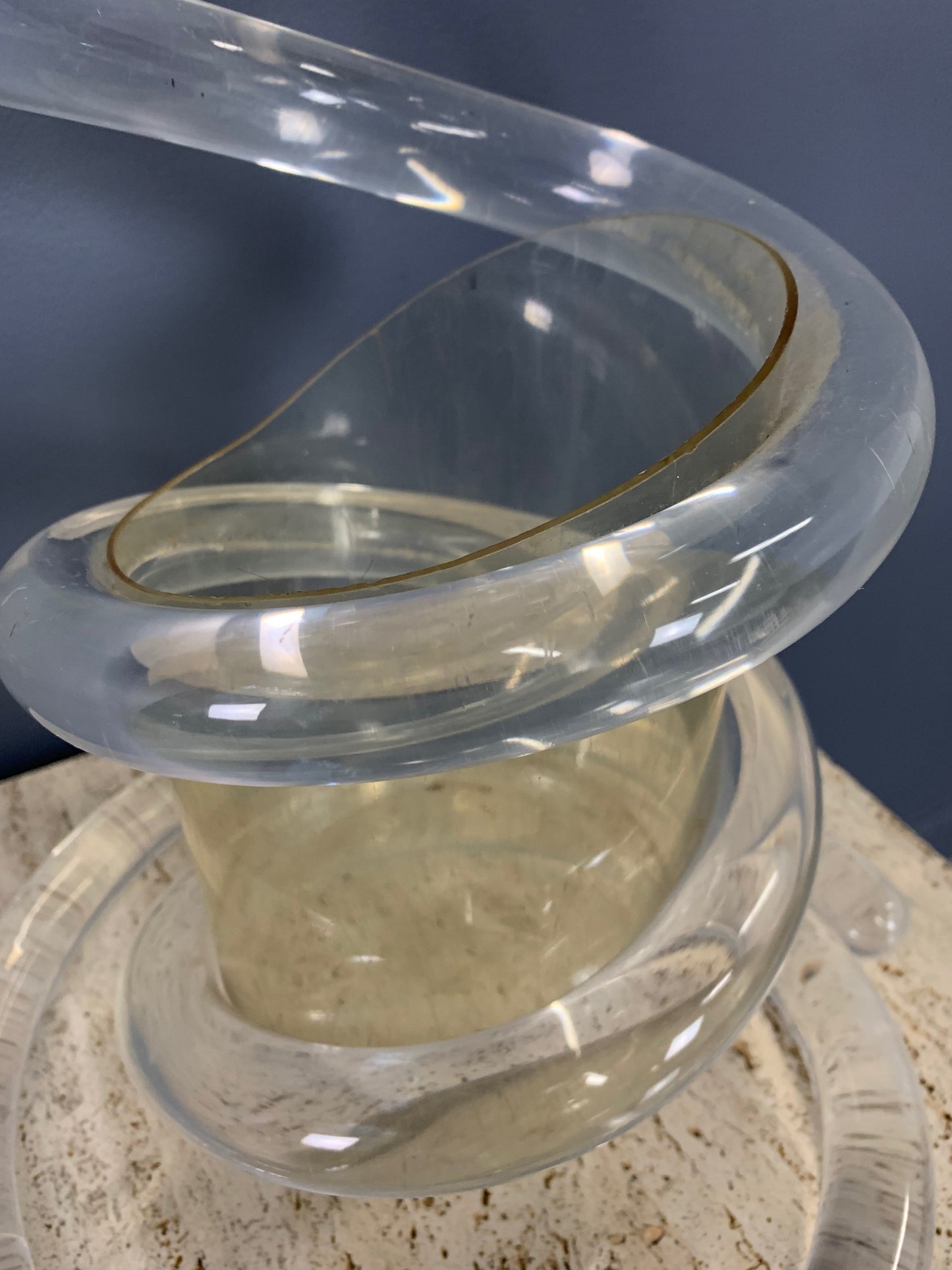SOLD – Coiled Lucite Umbrella Stand by Dorothy Thorpe Midcentury