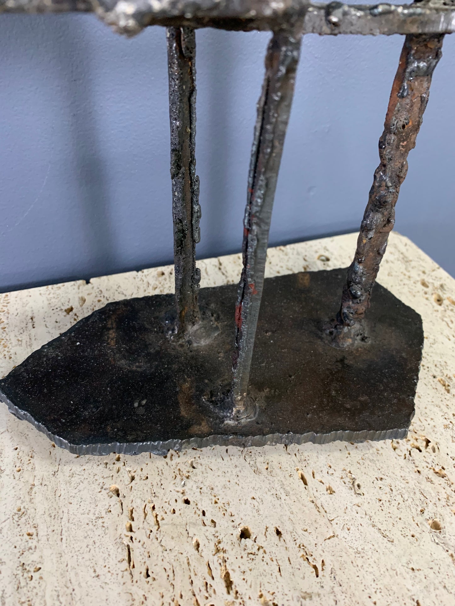 SOLD – Paul Evans Attributed Welded Steel Brutalist Candlestick