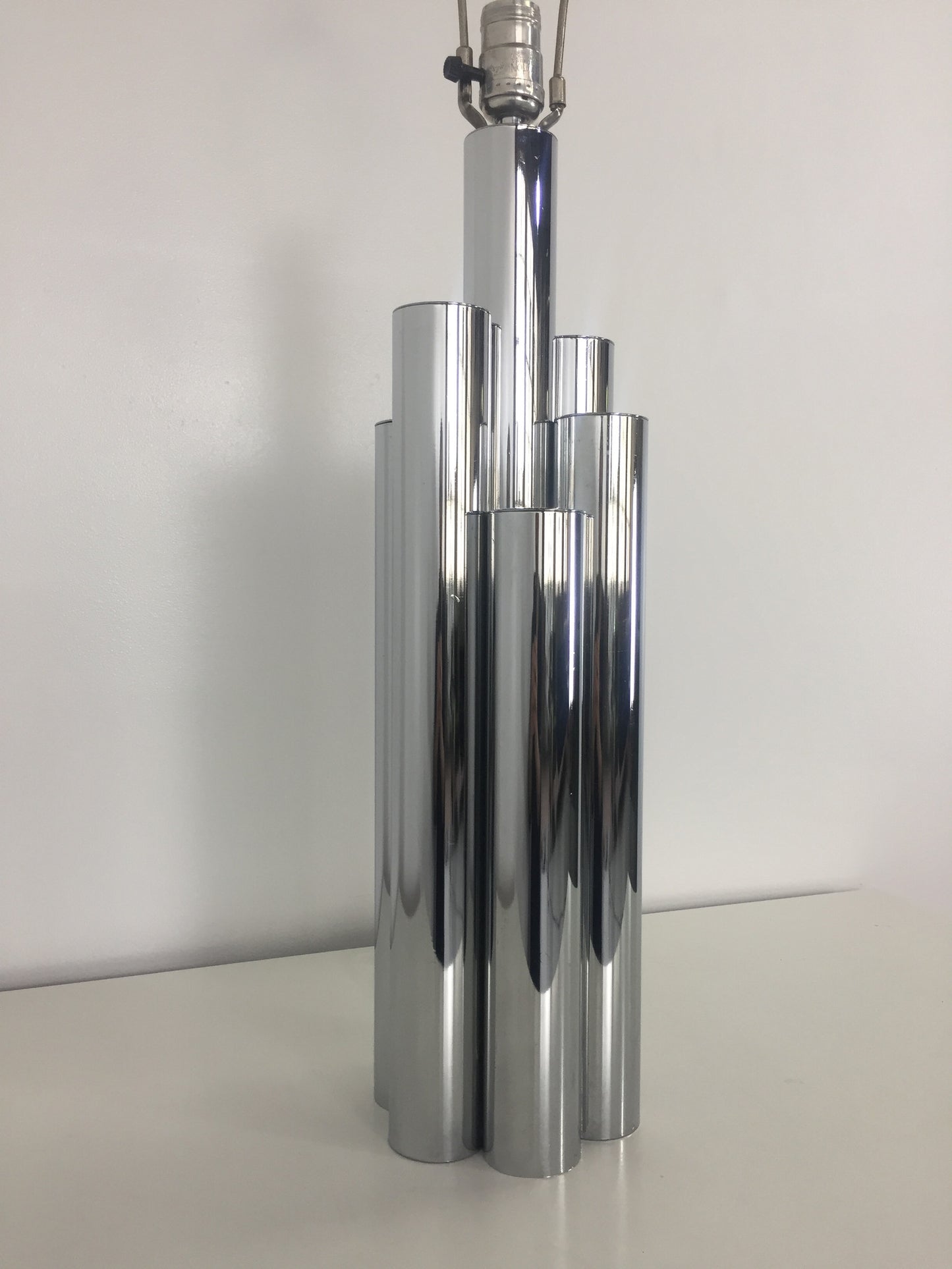 SOLD – Chrome Skyscraper Tubular Table Lamp