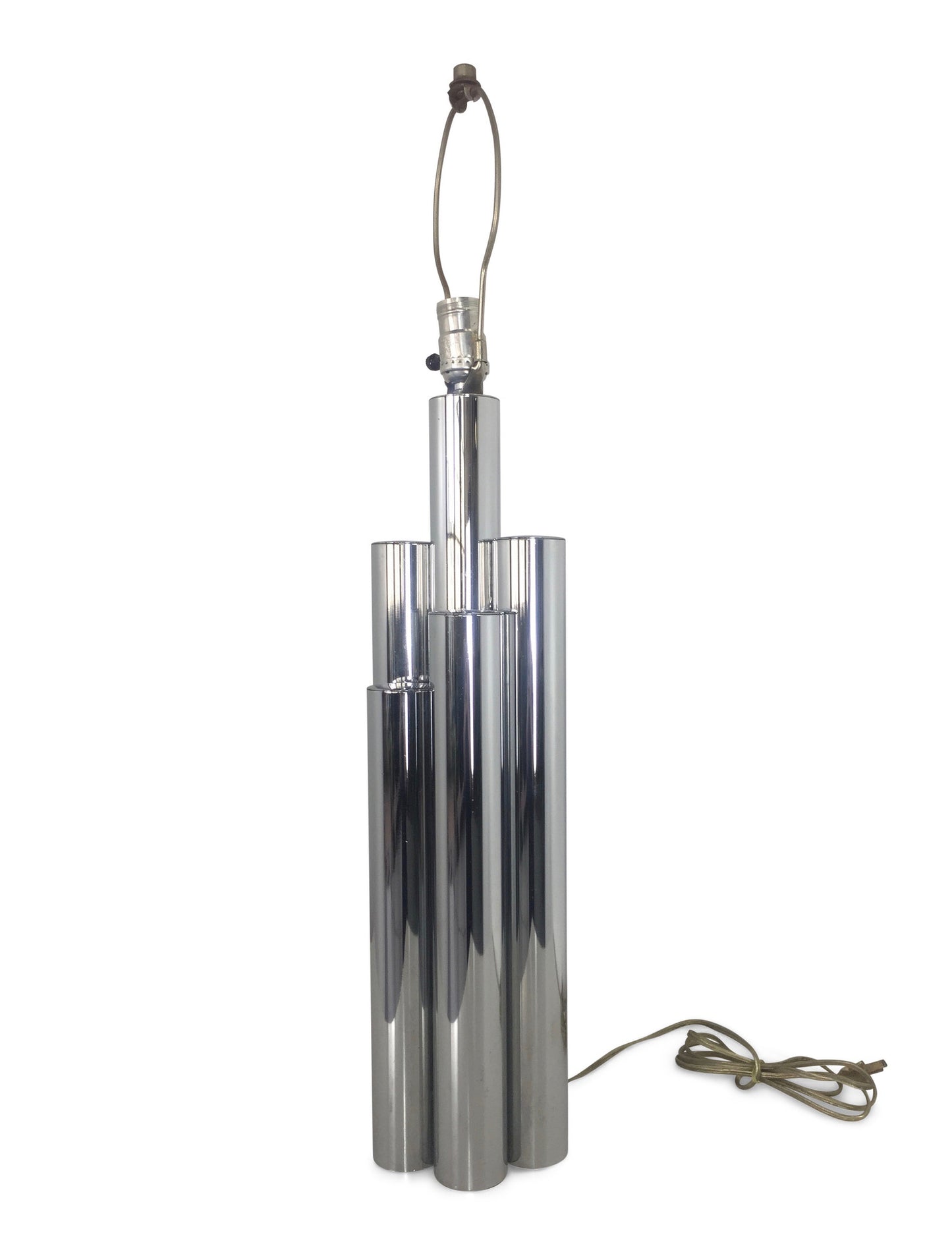SOLD – Chrome Skyscraper Tubular Table Lamp