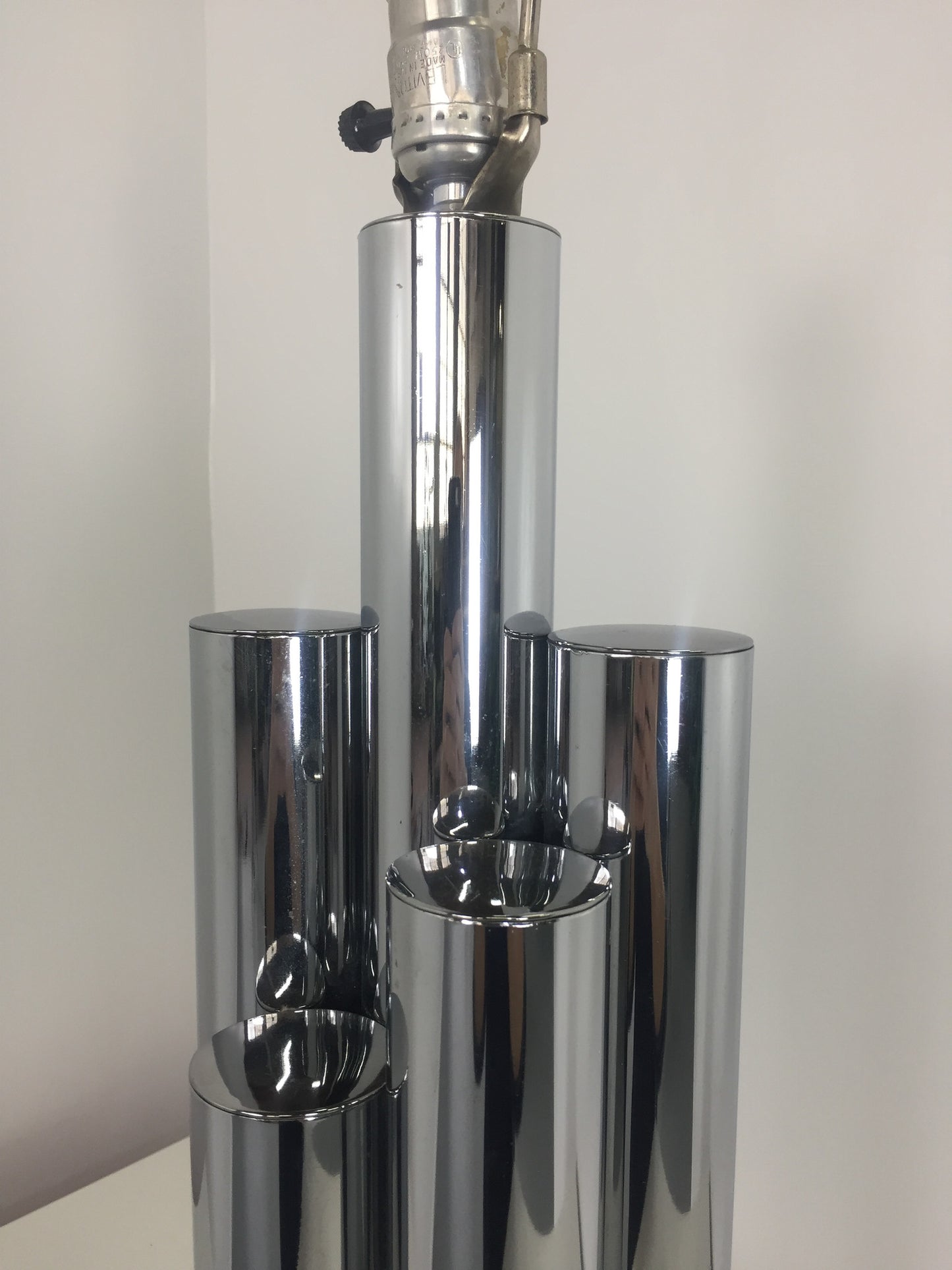 SOLD – Chrome Skyscraper Tubular Table Lamp