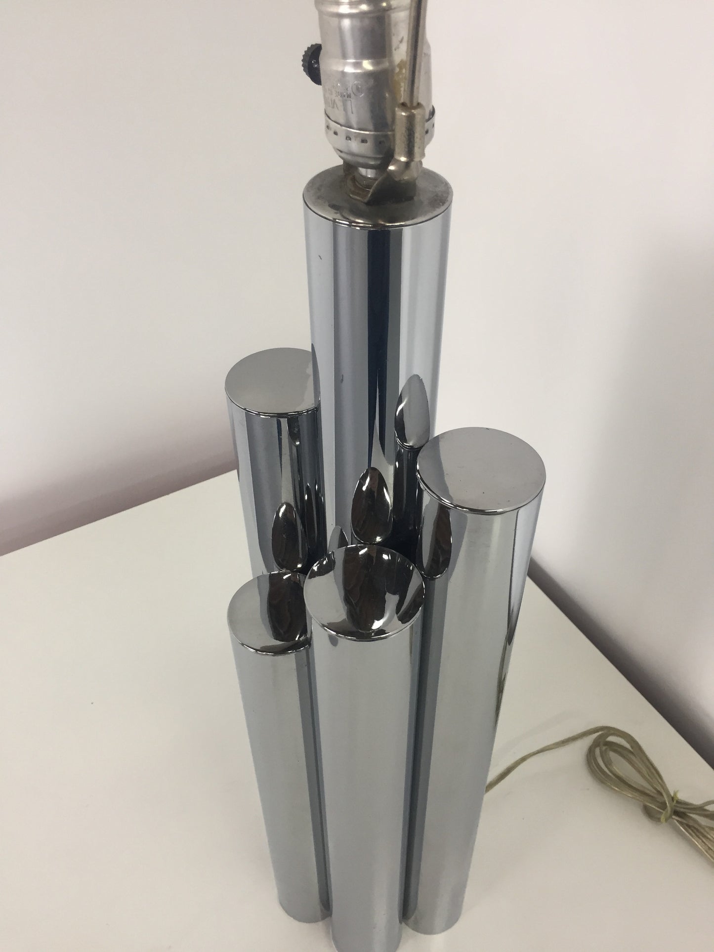 SOLD – Chrome Skyscraper Tubular Table Lamp