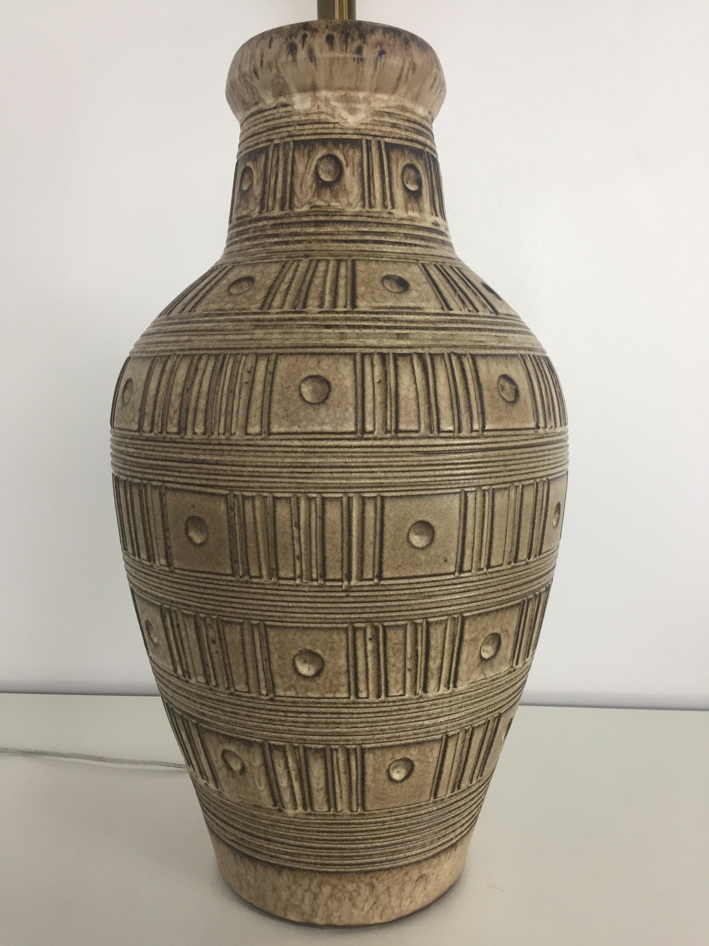 Design Technics Incised Ceramic Table Lamp