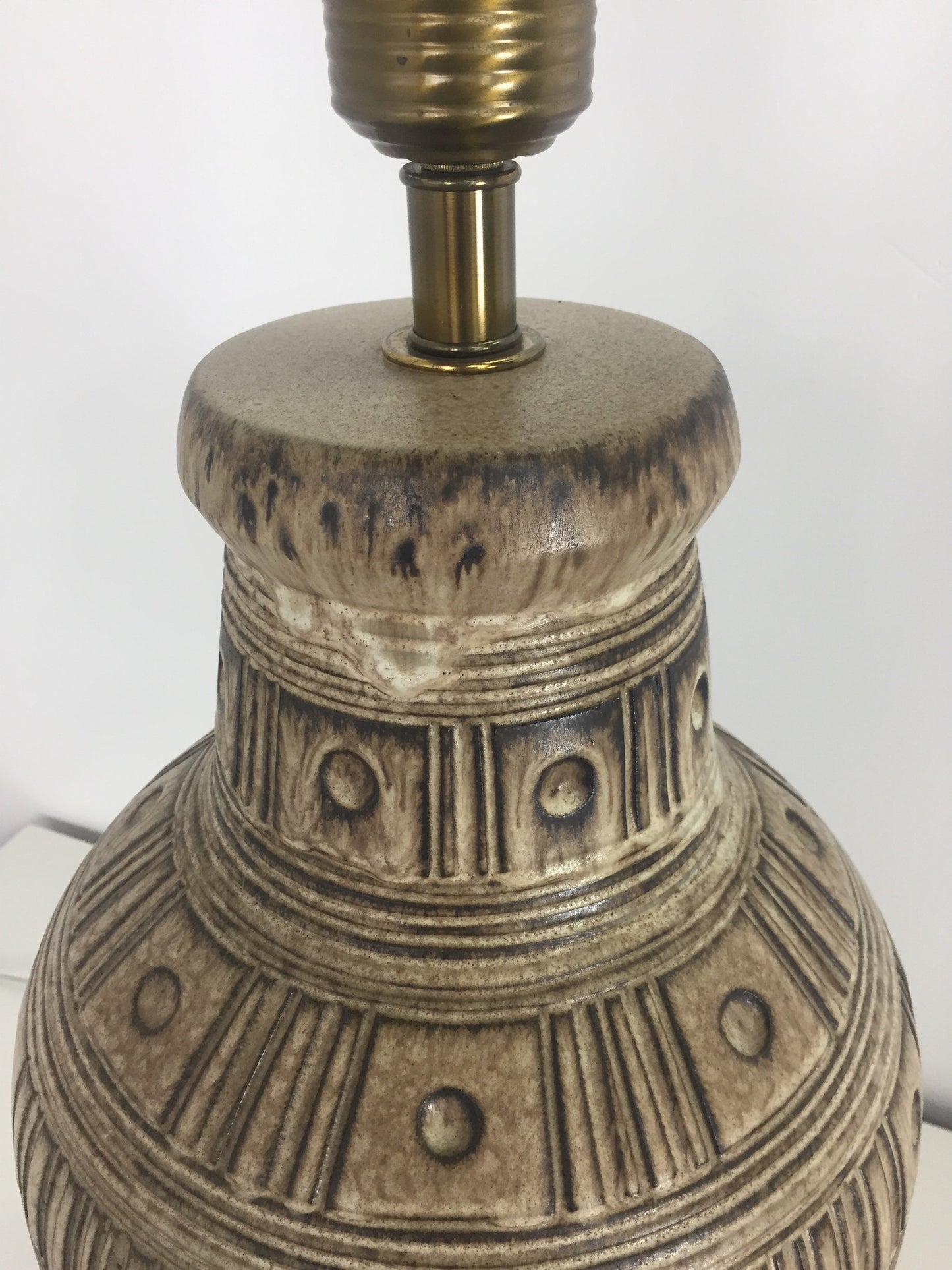 Design Technics Incised Ceramic Table Lamp