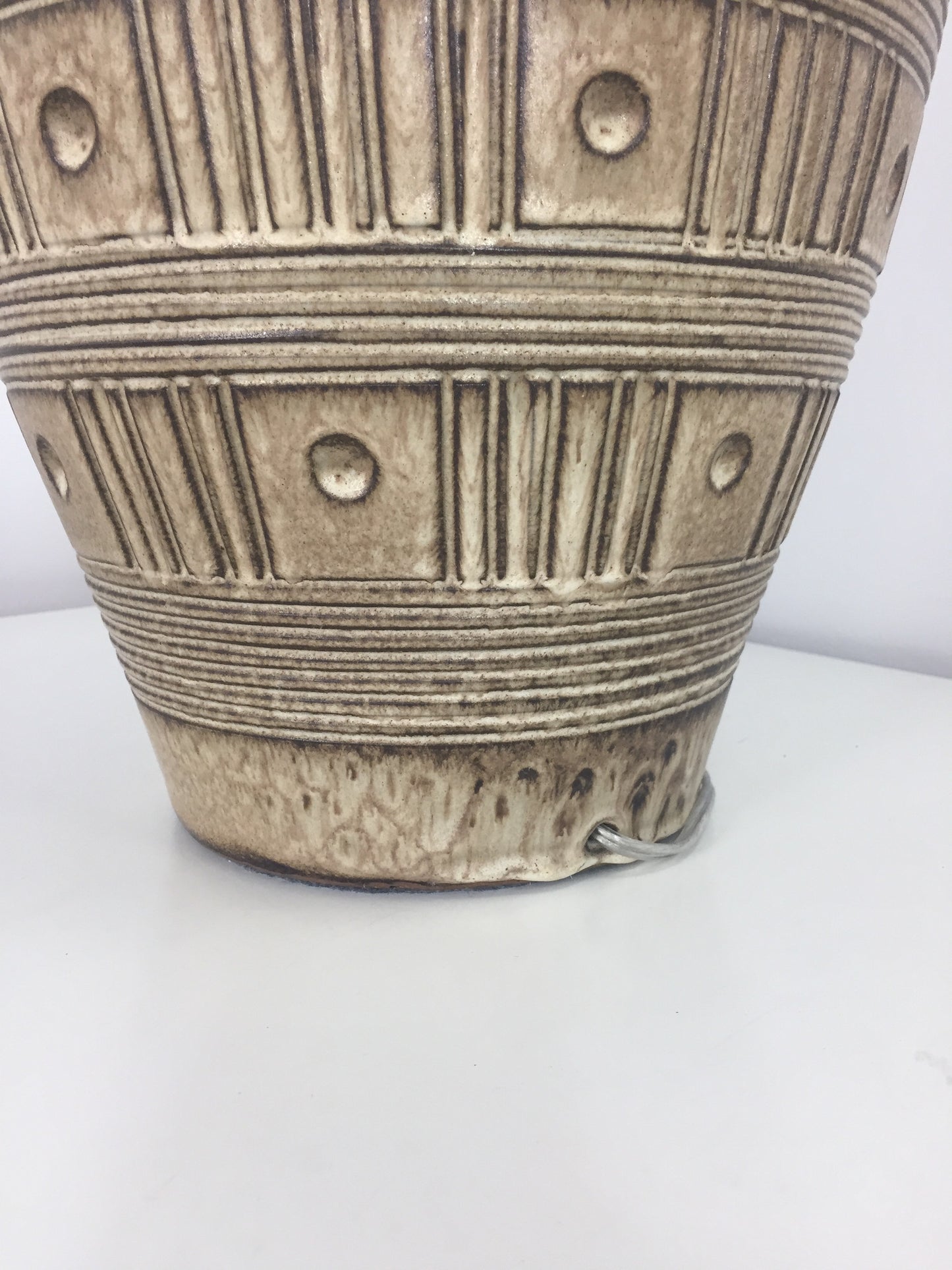 Design Technics Incised Ceramic Table Lamp