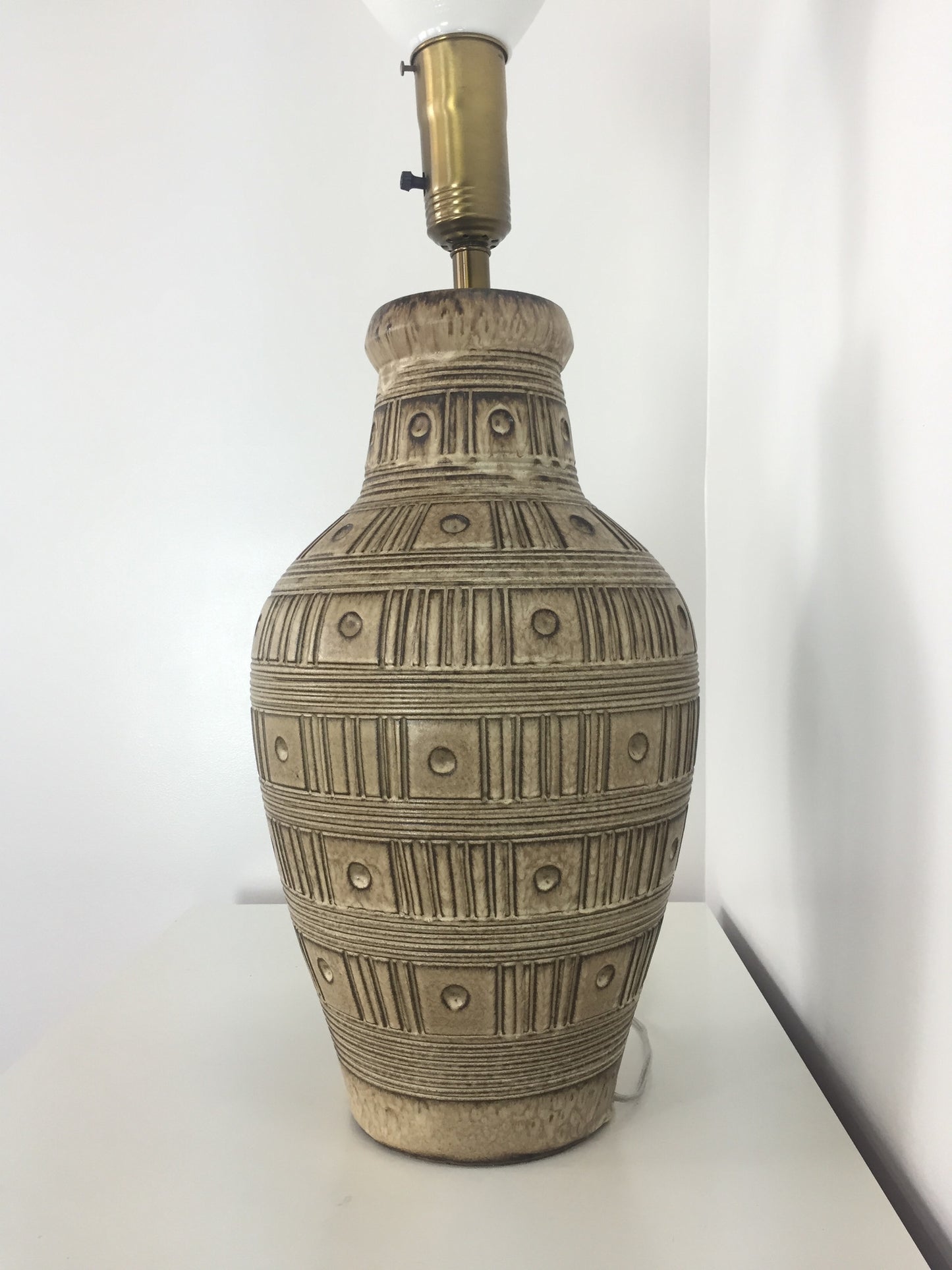 Design Technics Incised Ceramic Table Lamp