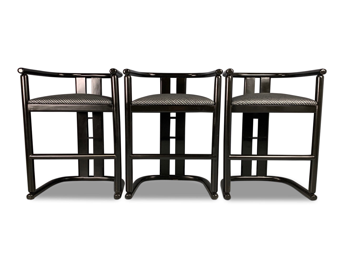 SOLD – Post Modern Bar Stools a Set of Three in the Style of Pierre Cardin