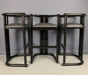 Post Modern Bar Stools a Set of Three in the Style of Pierre Cardin