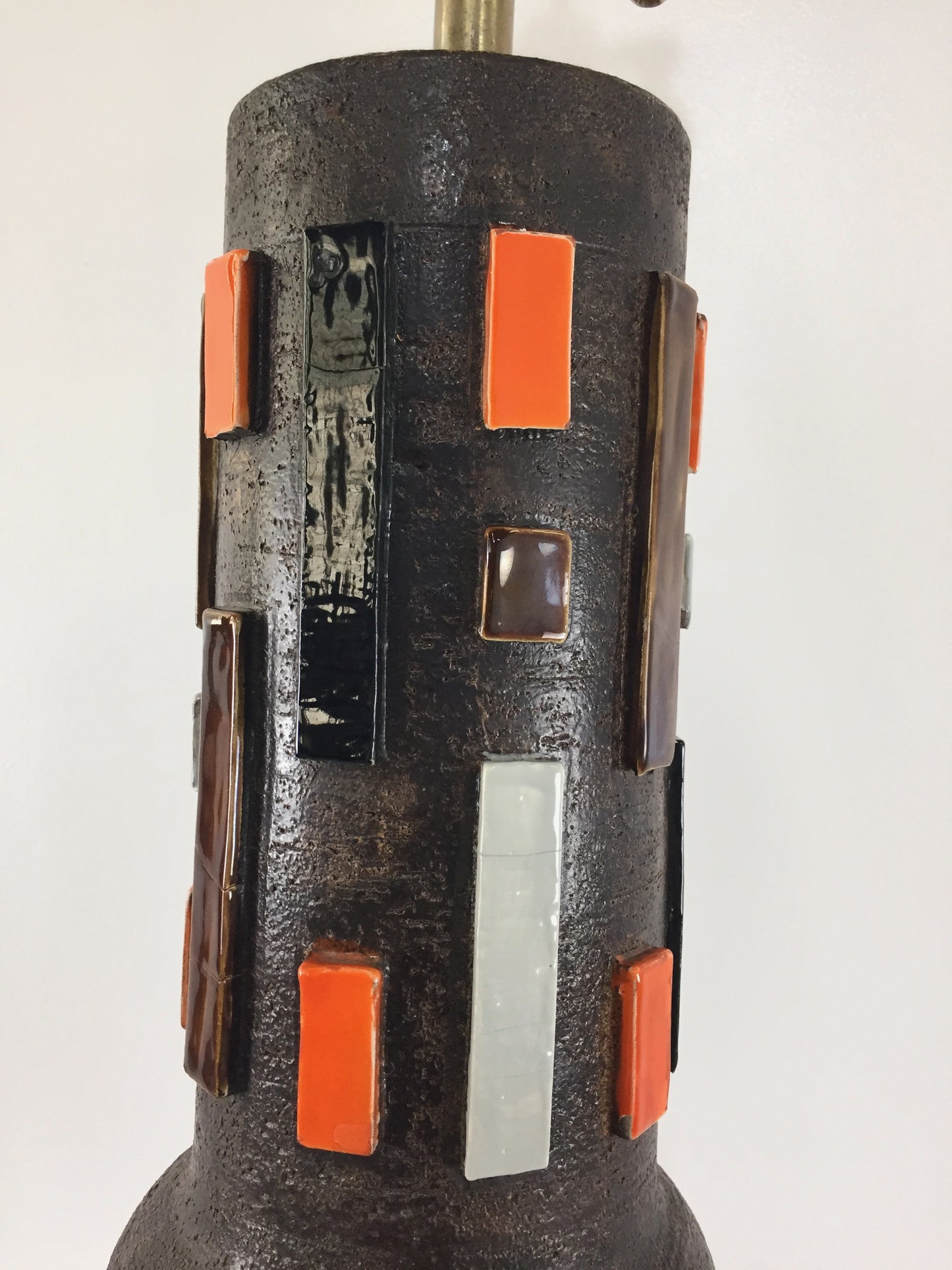 SOLD – Aldo Londi for Bitossi Large Table lamp with multi Colored Ceramic