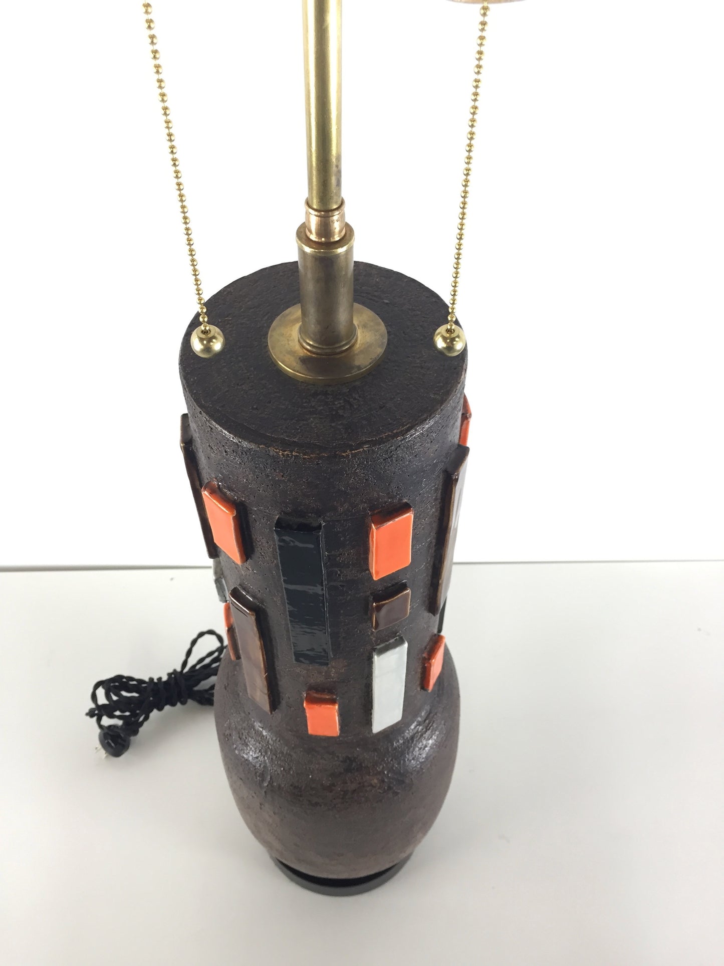 SOLD – Aldo Londi for Bitossi Large Table lamp with multi Colored Ceramic