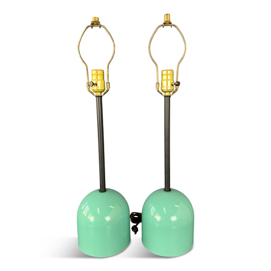 SOLD – 1990s Post Modern Mint Green Table Lamps in the Style of Michele De Lucchi - a Pair