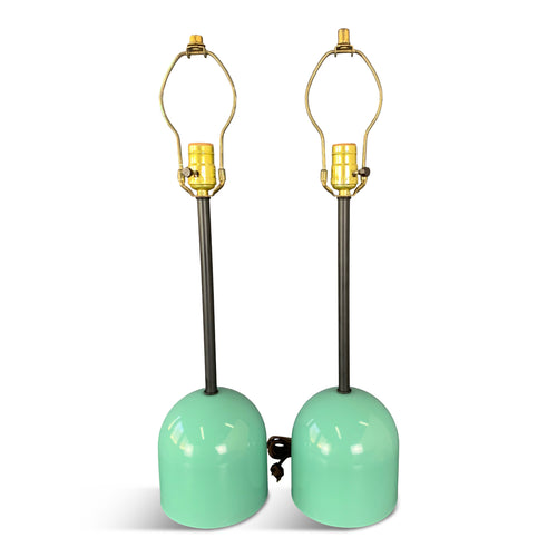 1990s Post Modern Mint Green Table Lamps in the Style of Michele De Lucchi - a Pair