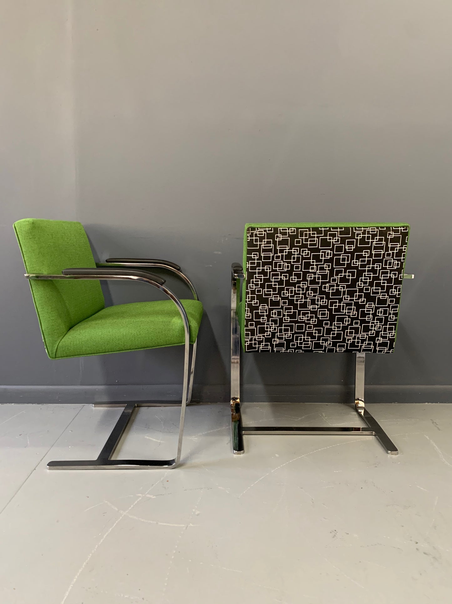 SOLD – Brno Style Armchair Pair with Chrome Frame, A Mid Century Masterpiece