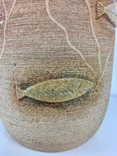 Load image into Gallery viewer, French Ceramic Lamp with incised design and appliqué fish