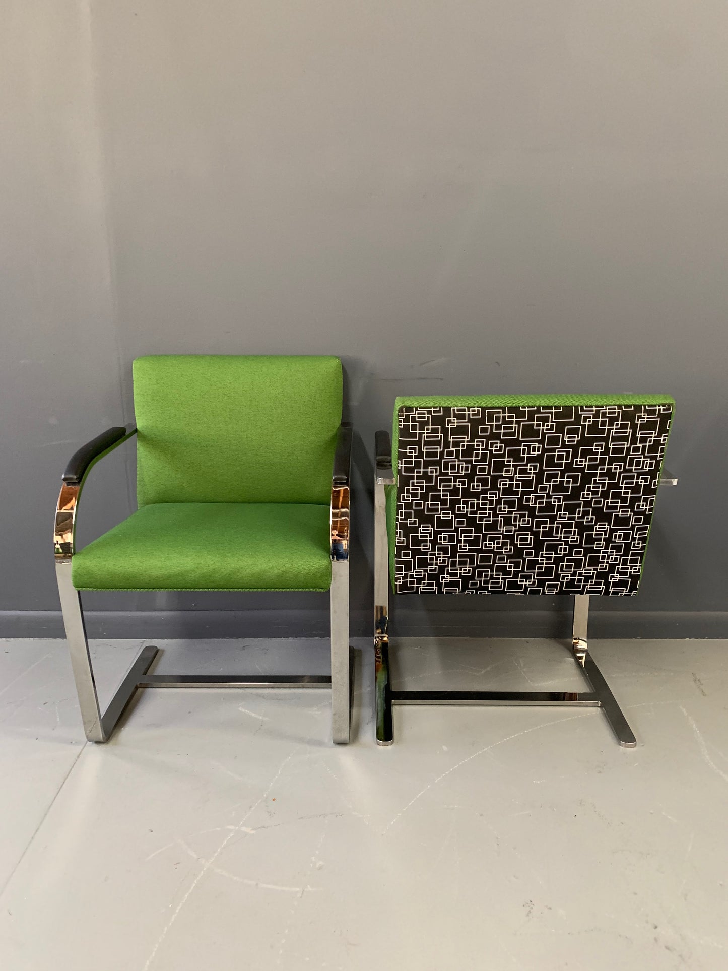 SOLD – Brno Style Armchair Pair with Chrome Frame, A Mid Century Masterpiece