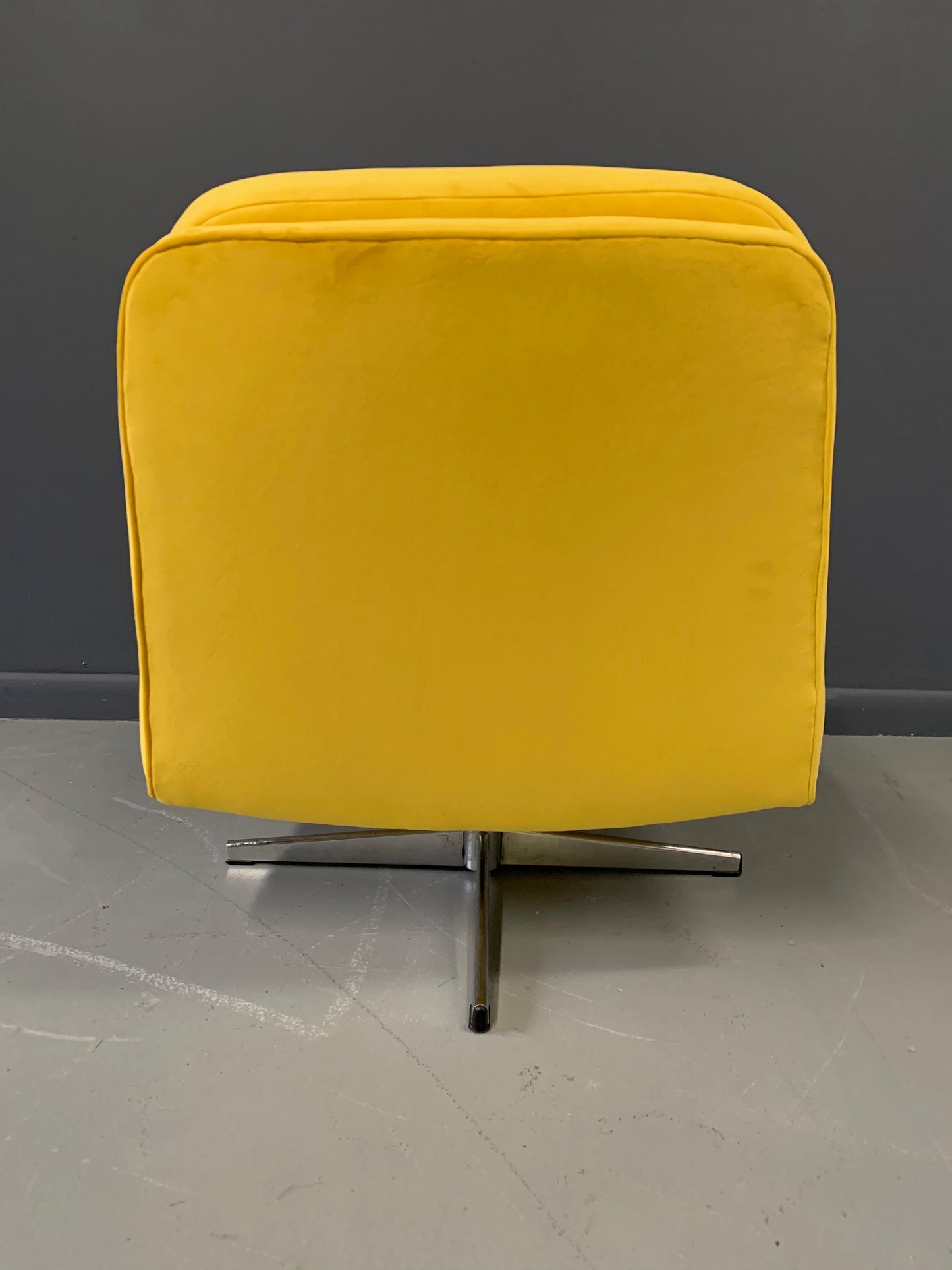 Mid Century Swivel Chair in Marigold Velvet