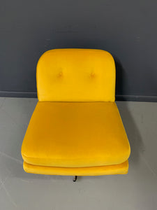 Mid Century Swivel Chair in Marigold Velvet