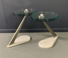 Load image into Gallery viewer, Postmodern Marble and Glass Drinks Tables by Bruce Kaiser of Kaiser Newman