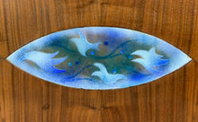 Load image into Gallery viewer, Danish Mid Century Walnut Sculpted Side Table with Enameled Insert of Birds