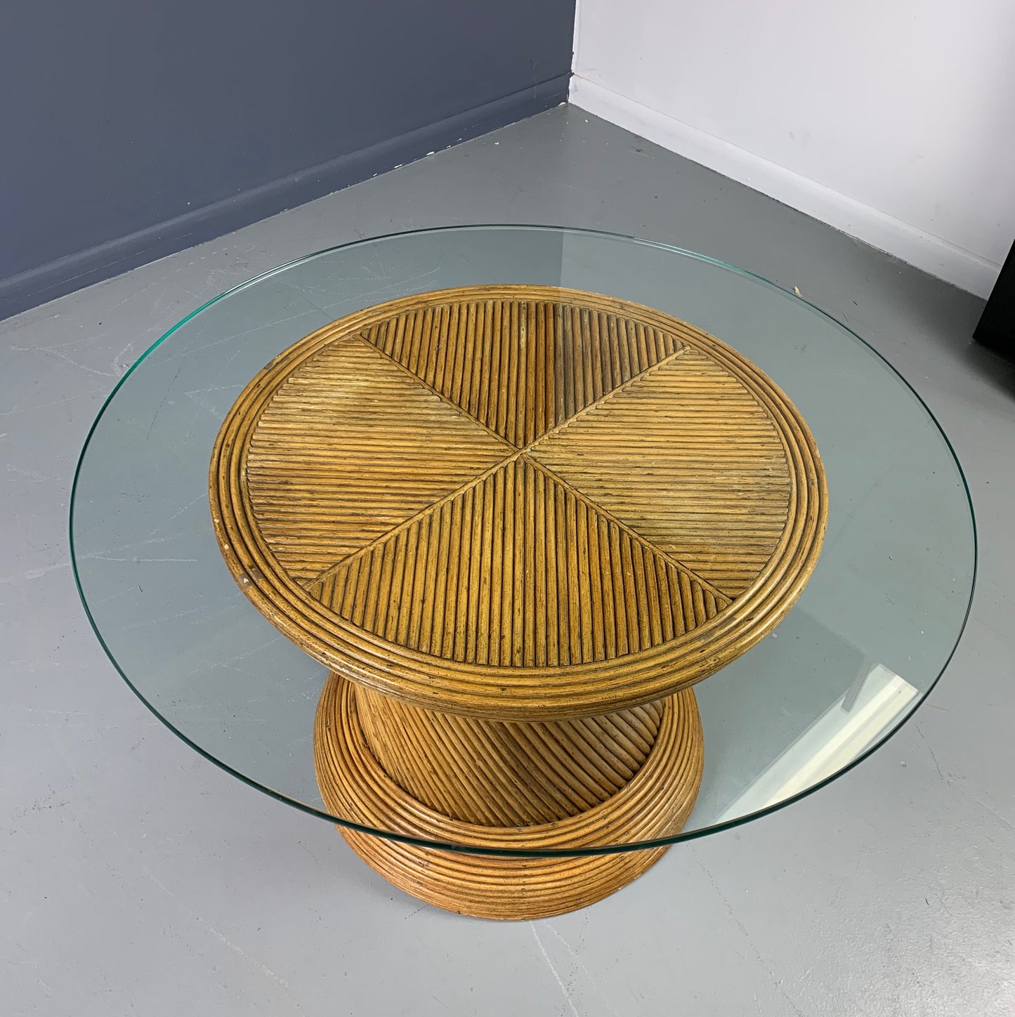 SOLD – Pencil Reed Coffee/Side table Mid Century Crespi Inspired