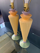 Load image into Gallery viewer, Post Modern Chalkware Lamps in the Style of Sottsass Marked Vard