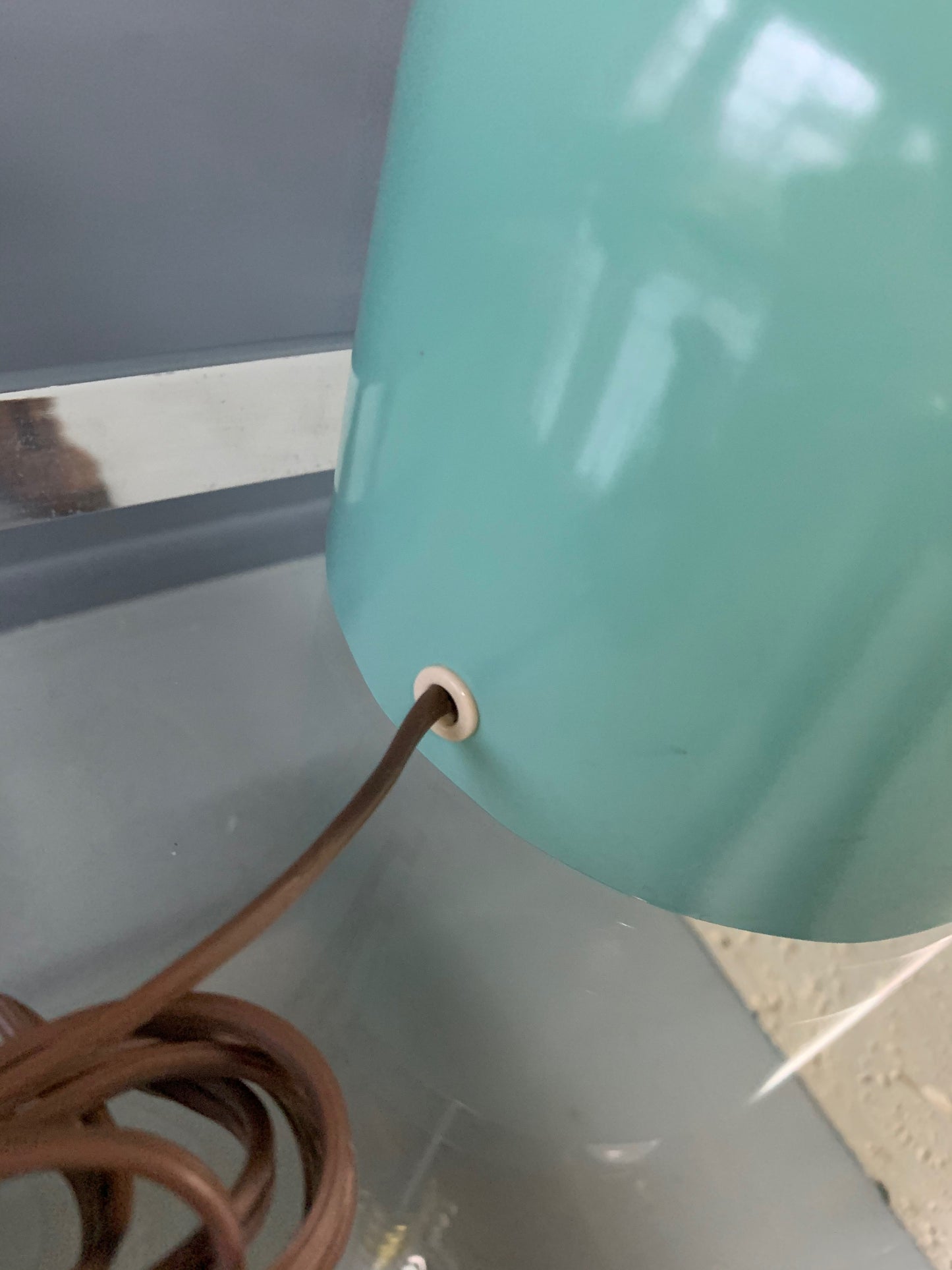 SOLD – 1990s Post Modern Mint Green Table Lamps in the Style of Michele De Lucchi - a Pair