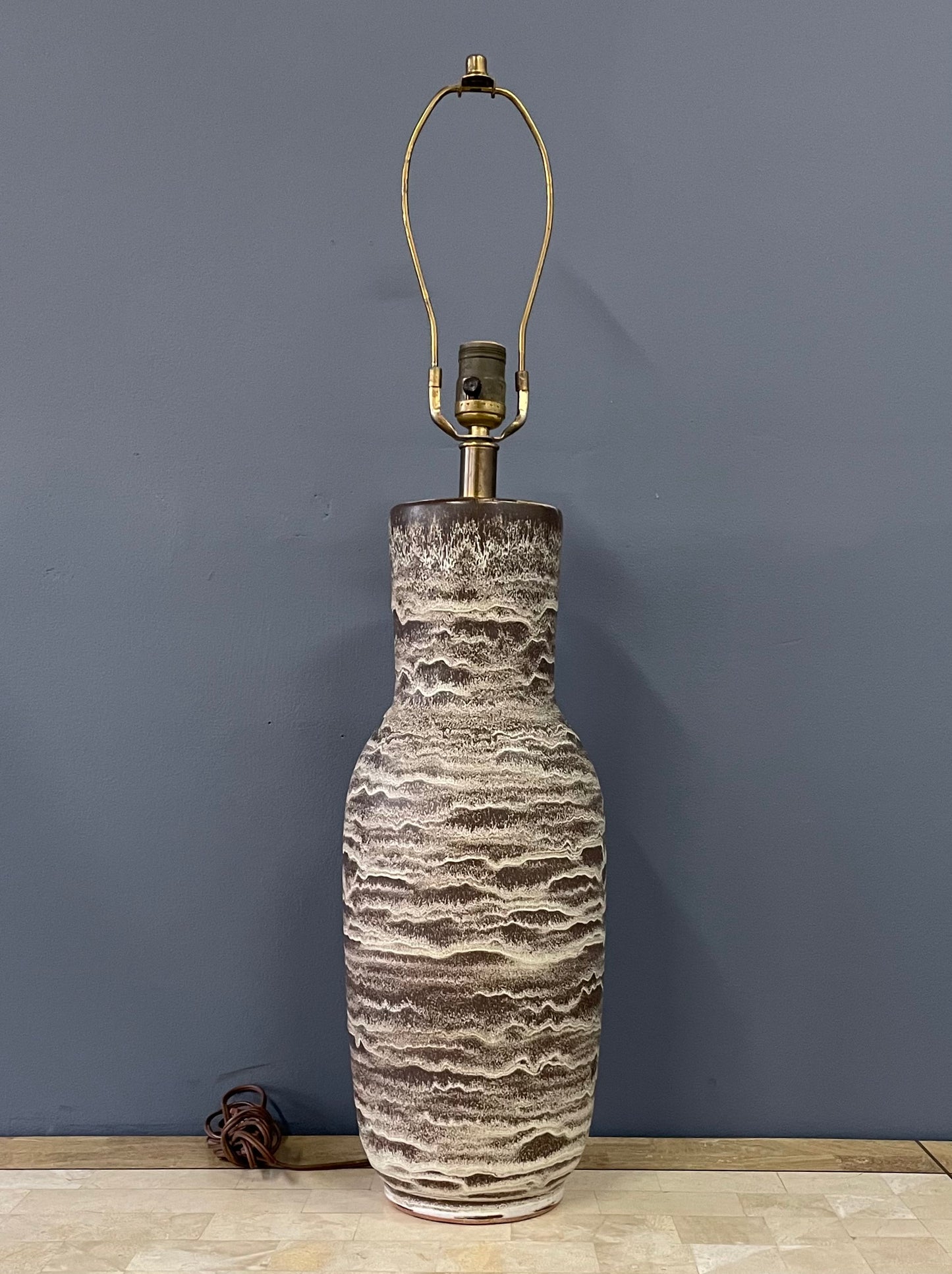SOLD – Design Technics Geolayered Ceramic Table Lamp, C. 1960