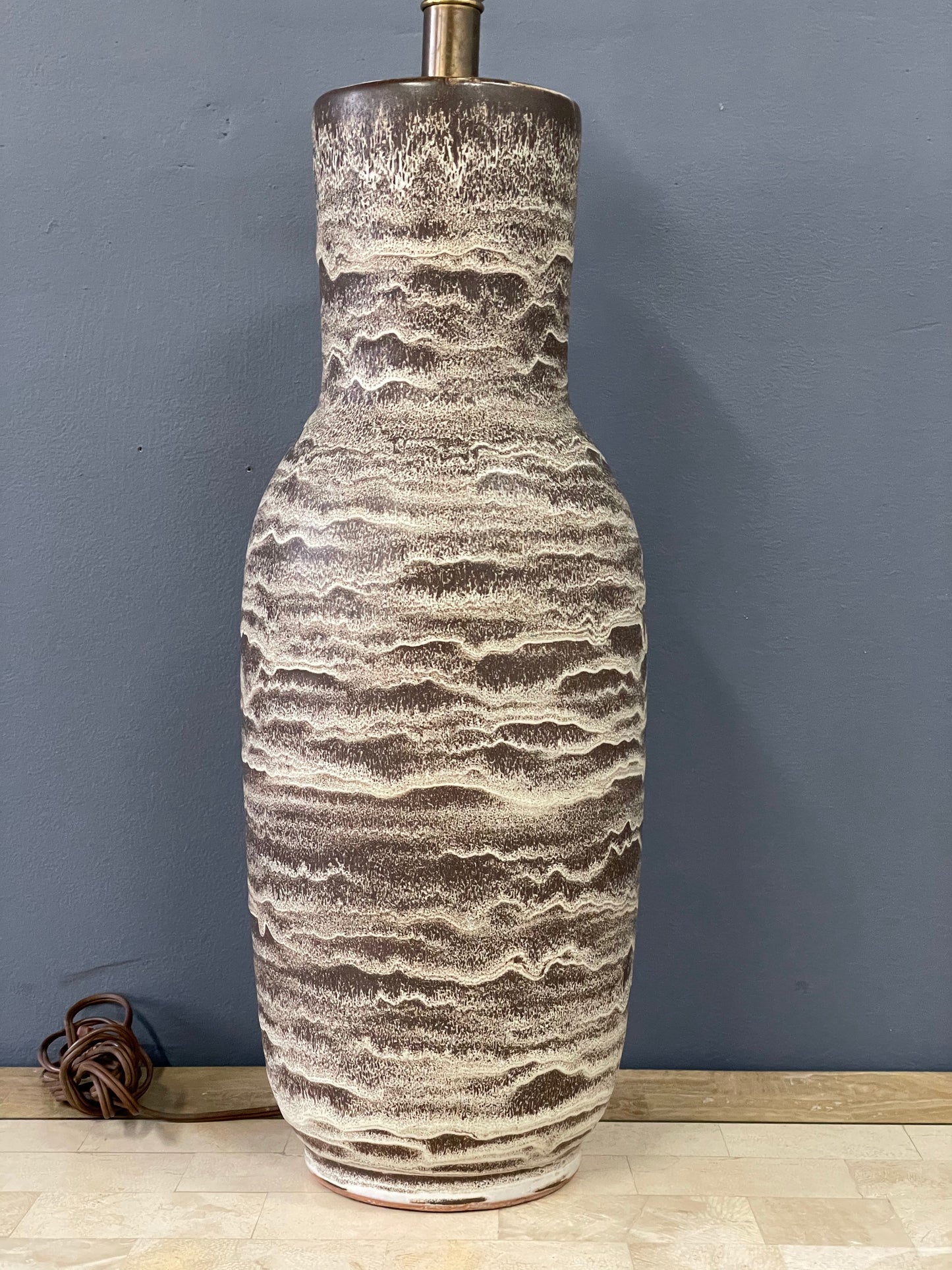 SOLD – Design Technics Geolayered Ceramic Table Lamp, C. 1960