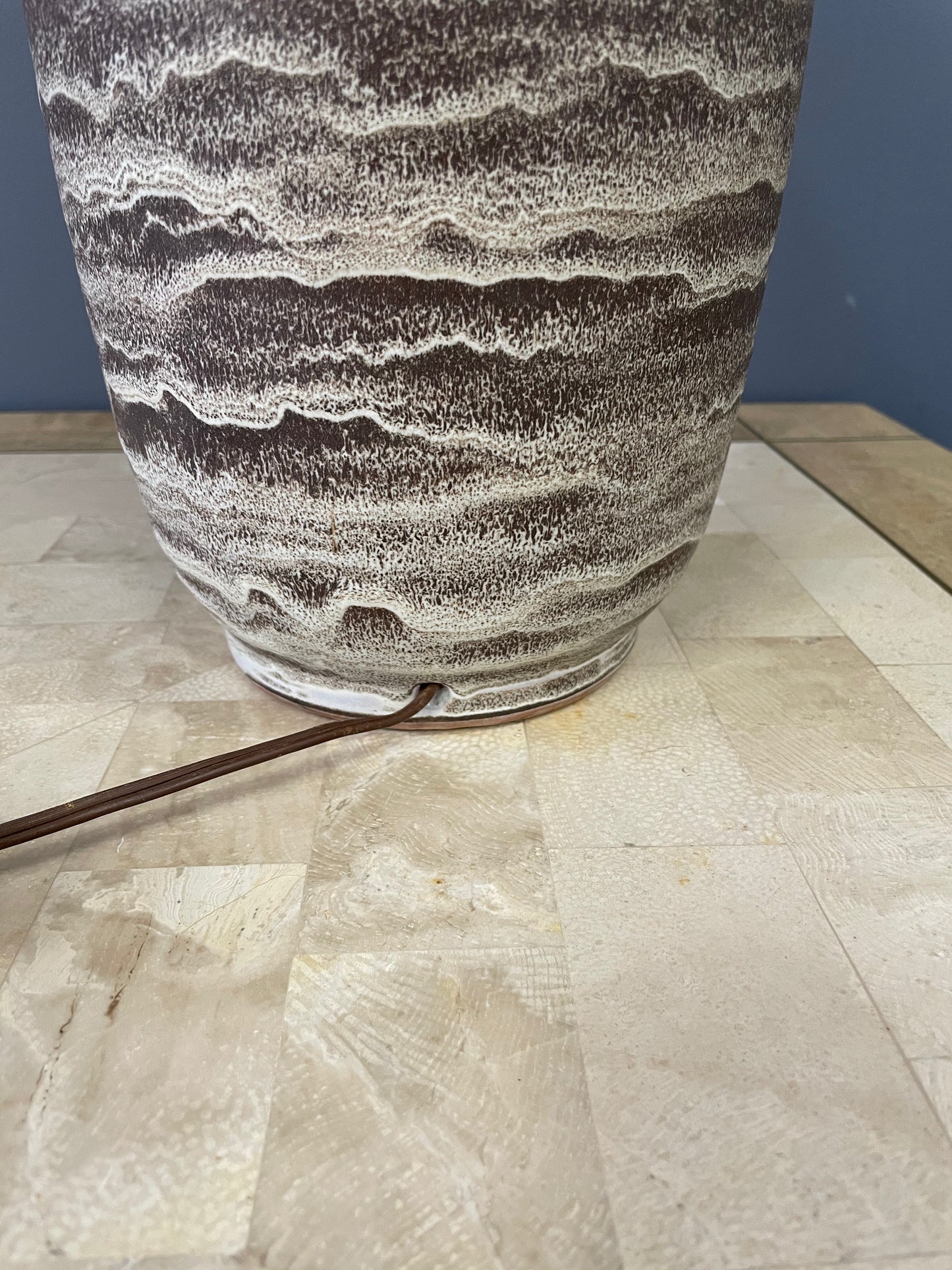 SOLD – Design Technics Geolayered Ceramic Table Lamp, C. 1960